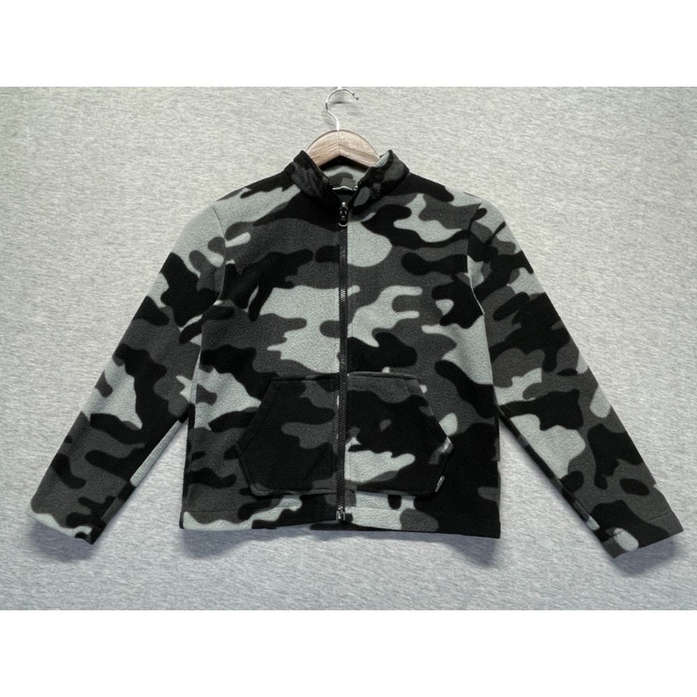 Eddie Bauer Fleece Jacket Kids S (7-8) Multicolor Camouflage‎ Mock Neck Full Zip